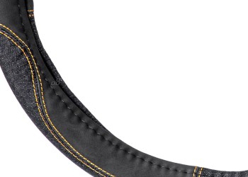 Amio - ΚΑΛΥΜΜΑ ΤΙΜΟΝΙΟΥ ΜΑΥΡΟ ΤΖΙΝ/DENIM (M) 37-39cm SWC-52-M ΜΕ ΜΑΥΡΕΣ & ΚΙΤΡΙΝΕΣ ΡΑΦΕΣ - 1 Τεμ. (03565/AM)