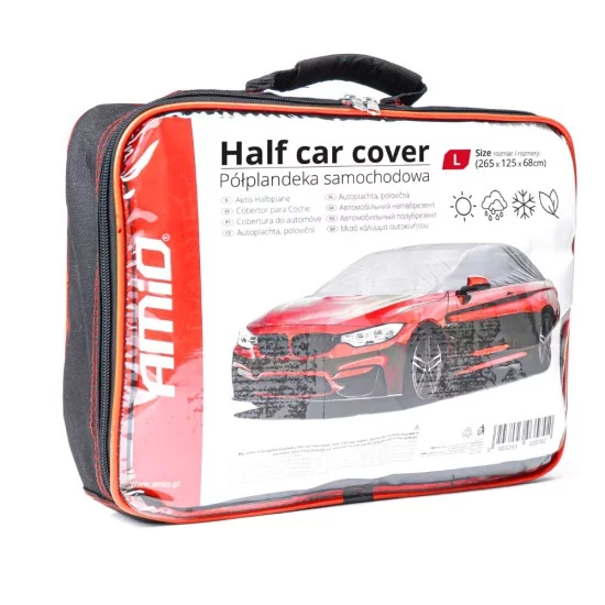 Amio - ΚΟΥΚΟΥΛΑ ΜΙΣΗ / ΗΜΙ-ΚΑΛΥΜΜΑ ΑΥΤΟΚΙΝΗΤΟΥ SEDAN (L) ΣΕ ΓΚΡΙ ΧΡΩΜΑ ΜΕ ΤΣΑΝΤΑ ΜΕΤΑΦΟΡΑΣ - 1 ΤΕΜ. (03570/AM)