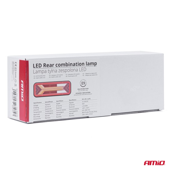 Amio - ΦΑΝΑΡΙ ΤΡΕΙΛΕΡ / ΦΟΡΤΗΓΟΥ ΠΙΣΩ 10-30V DYNAMIC LED 5 ΧΡΗΣΕΩΝ ΑΡΙΣΤΕΡΟ 305x140x35 mm RCL-09-L - 1 ΤΕΜ. (03575/AM)