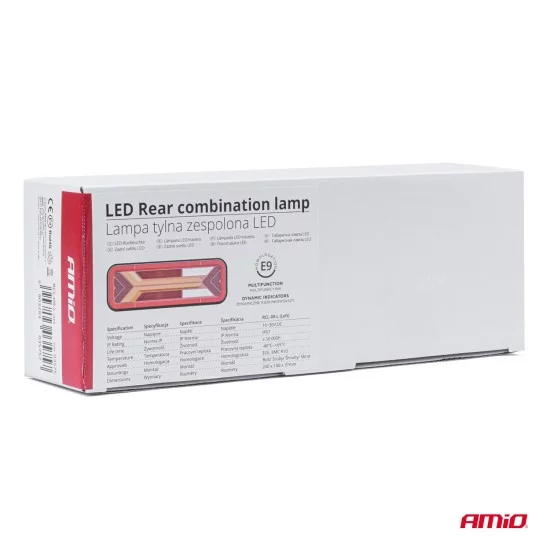 Amio - ΦΑΝΑΡΙ ΤΡΕΙΛΕΡ / ΦΟΡΤΗΓΟΥ ΠΙΣΩ 10-30V DYNAMIC LED 5 ΧΡΗΣΕΩΝ ΑΡΙΣΤΕΡΟ 305x140x35 mm RCL-09-L - 1 ΤΕΜ. (03575/AM)