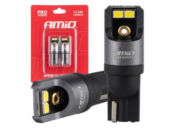 Amio - ΛΑΜΠΑΚΙΑ T10 W5W 12/24V 6.000K 4xSMD LED CAN-BUS ΛΕΥΚΟ 2016 PRO SERIES - 2 Τεμ. (03577/AM)