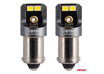 Amio - ΛΑΜΠΑΚΙΑ T4W BA9s 12/24V 6.000K 4xSMD LED CAN-BUS ΛΕΥΚΟ 2016 PRO SERIES - 2 Τεμ. (03579/AM)