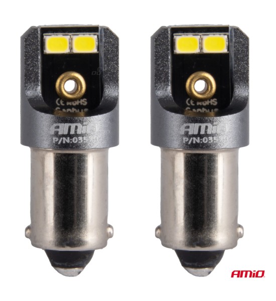 Amio - ΛΑΜΠΑΚΙΑ T4W BA9s 12/24V 6.000K 4xSMD LED CAN-BUS ΛΕΥΚΟ 2016 PRO SERIES - 2 Τεμ. (03579/AM)