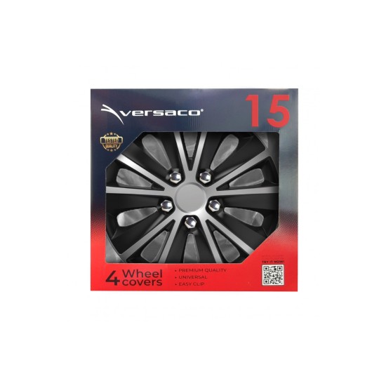 Amio - ΤΑΣΙΑ 15" RAPIDE NC SILVER BLACK - ΣΕΤ 4 ΤΕΜ. ΣΕ ΚΟΥΤΙ (0358/AM)