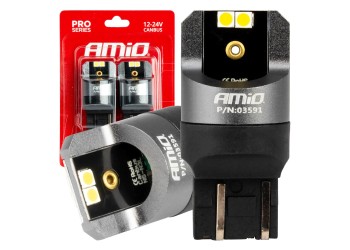 Amio - ΛΑΜΠΑΚΙΑ W21/5W 7443 12/24V 6.000K 4xSMD LED CAN-BUS ΛΕΥΚΟ PRO SERIES - 2 Τεμ. (03591/AM)