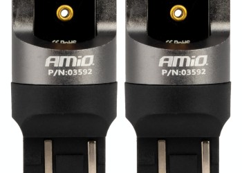 Amio - ΛΑΜΠΑΚΙΑ W21/5W 7443 12/24V 6.000K 4xSMD LED CAN-BUS ΚΟΚΚΙΝΟ PRO SERIES - 2 Τεμ. (03592/AM)