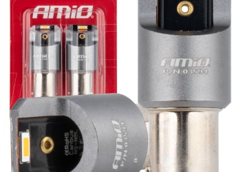Amio - ΛΑΜΠΑΚΙΑ PY21W BAU15s 12/24V 6.000K 2xSMD LED FULL CAN-BUS ΠΟΡΤΟΚΑΛΙ PRO SERIES - 2 Τεμ. (03594/AM)
