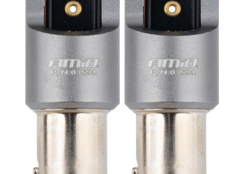 Amio - ΛΑΜΠΑΚΙΑ PY21W BAU15s 12/24V 6.000K 2xSMD LED FULL CAN-BUS ΠΟΡΤΟΚΑΛΙ PRO SERIES - 2 Τεμ. (03594/AM)