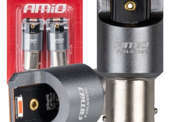 Amio - ΛΑΜΠΑΚΙΑ P21/5W BAY15d 12/24V 6.000K 2xSMD LED FULL CAN-BUS ΚΟΚΚΙΝΟ PRO SERIES - 2 Τεμ. (03596/AM)