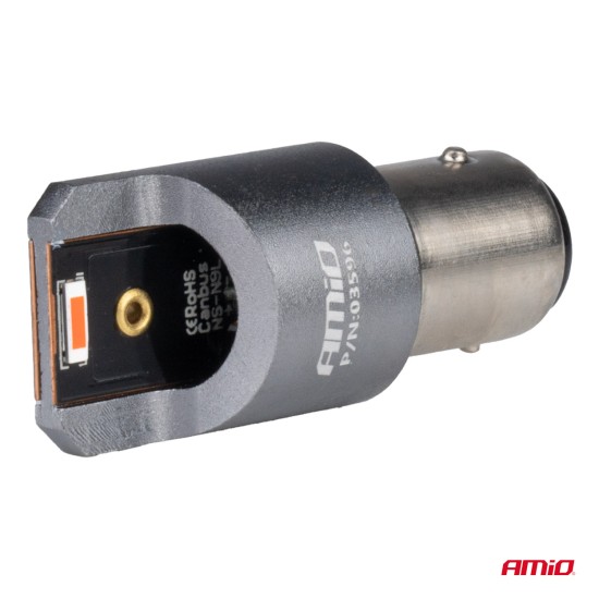 Amio - ΛΑΜΠΑΚΙΑ P21/5W BAY15d 12/24V 6.000K 2xSMD LED FULL CAN-BUS ΚΟΚΚΙΝΟ PRO SERIES - 2 Τεμ. (03596/AM)