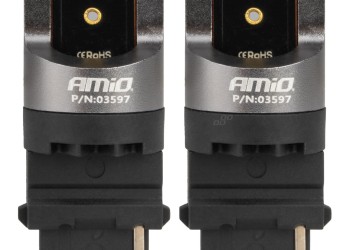 Amio - ΛΑΜΠΑΚΙΑ P27W 12/24V 6.000K 2SMD LED FULL CAN-BUS ΛΕΥΚΟ PRO SERIES - 2 Τεμ. (03597/AM)