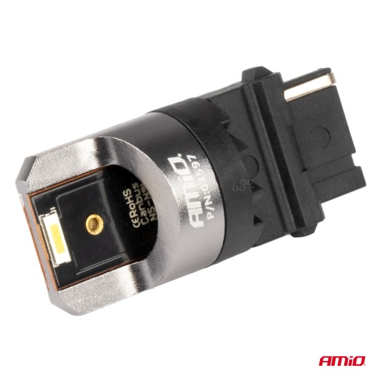 Amio - ΛΑΜΠΑΚΙΑ P27W 12/24V 6.000K 2SMD LED FULL CAN-BUS ΛΕΥΚΟ PRO SERIES - 2 Τεμ. (03597/AM)