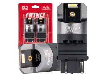 Amio - ΛΑΜΠΑΚΙΑ P27/7W 3157 12/24V 6.000K 2xSMD LED FULL CAN-BUS ΛΕΥΚΟ PRO SERIES - 2 Τεμ. (03598/AM)