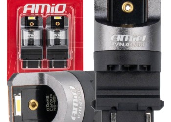 Amio - ΛΑΜΠΑΚΙΑ P27/7W 3157 12/24V 6.000K 2xSMD LED FULL CAN-BUS ΛΕΥΚΟ PRO SERIES - 2 Τεμ. (03598/AM)
