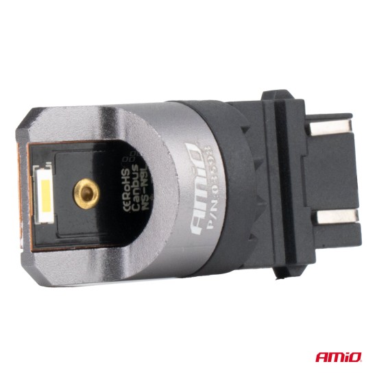 Amio - ΛΑΜΠΑΚΙΑ P27/7W 3157 12/24V 6.000K 2xSMD LED FULL CAN-BUS ΛΕΥΚΟ PRO SERIES - 2 Τεμ. (03598/AM)