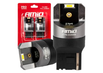 Amio - ΛΑΜΠΑΚΙΑ W21W 12/24V 6.000K 2SMD LED FULL CAN-BUS ΛΕΥΚΑ PRO SERIES - 2 Τεμ. (03599/AM)