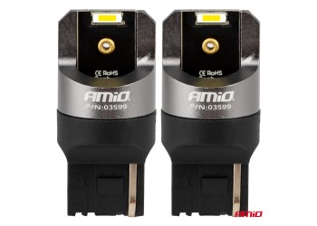 Amio - ΛΑΜΠΑΚΙΑ W21W 12/24V 6.000K 2SMD LED FULL CAN-BUS ΛΕΥΚΑ PRO SERIES - 2 Τεμ. (03599/AM)