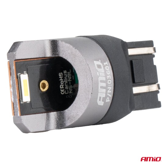 Amio - ΛΑΜΠΑΚΙΑ W21/5W 7443 12/24V 6.000K 2xSMD LED FULL CAN-BUS ΛΕΥΚΟ PRO SERIES - 2 Τεμ. (03601/AM)