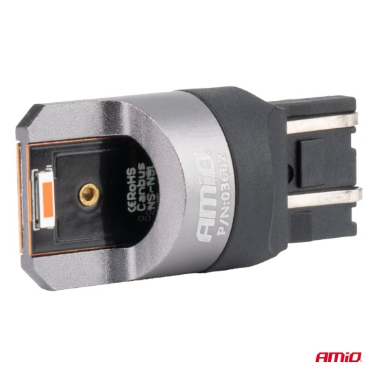 Amio - ΛΑΜΠΑΚΙΑ W21/5W 7443 12/24V 6.000K 2xSMD LED FULL CAN-BUS ΚΟΚΚΙΝΟ PRO SERIES - 2 Τεμ. (03602/AM)