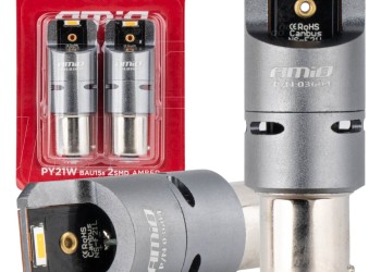 Amio - ΛΑΜΠΑΚΙΑ PY21W BAU15s 12/24V 6.000K 2xSMD LED FULL CAN-BUS(ΜΕ ΑΝΕΜΙΣΤΗΡΑΚΙ) ΠΟΡΤΟΚΑΛΙ PRO SERIES - 2 Τεμ. (03604/AM)