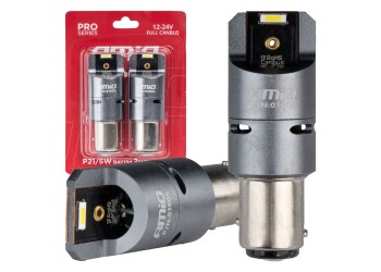 Amio - P21/5W BAY15s 12/24V 6.000K 2xSMD LED(ΜΕ ΑΝΕΜΙΣΤΗΡΑΚΙ) FULL CAN-BUS ΛΕΥΚΟ PRO SERIES - 2 Τεμ. (03605/AM)