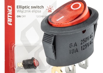 Amio - ΔΙΑΚΟΠΤΗΣ ON/OFF 3 ΕΠΑΦΩΝ 12V 230A ΟΒΑΛ ΚΟΚΚΙΝΟΣ ΦΩΤΙΣΜΟΣ - 1 ΤΕΜ. (03612/AM)