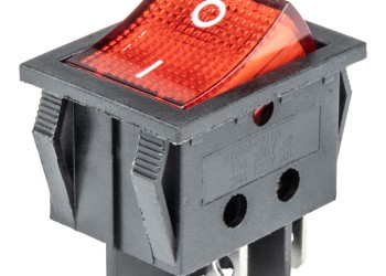 Amio - ΔΙΑΚΟΠΤΗΣ ON/OFF 12/24V 4 ΕΠΑΦΩΝ ΟΡΘΟΓΩΝΙΟΣ ΚΟΚΚΙΝΟΣ ΦΩΤΙΣΜΟΣ - 1 ΤΕΜ. (03613/AM)