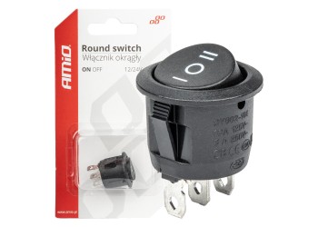 Amio - ΔΙΑΚΟΠΤΗΣ 230V 6A ON-OFF-ON 3 ΕΠΑΦΩΝ ΣΤΡΟΓΓΥΛΟΣ BU03 - 1 ΤΕΜ. (03614/AM)