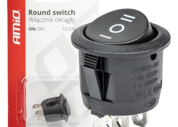 Amio - ΔΙΑΚΟΠΤΗΣ 230V 6A ON-OFF-ON 3 ΕΠΑΦΩΝ ΣΤΡΟΓΓΥΛΟΣ BU03 - 1 ΤΕΜ. (03614/AM)