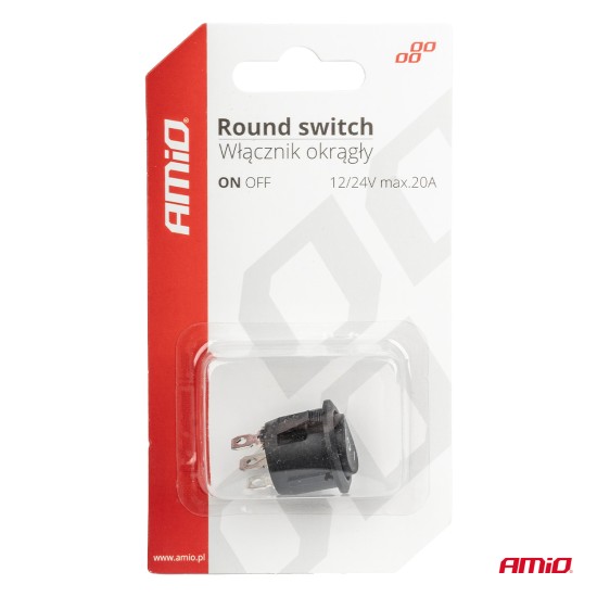 Amio - ΔΙΑΚΟΠΤΗΣ 230V 6A ON-OFF-ON 3 ΕΠΑΦΩΝ ΣΤΡΟΓΓΥΛΟΣ BU03 - 1 ΤΕΜ. (03614/AM)