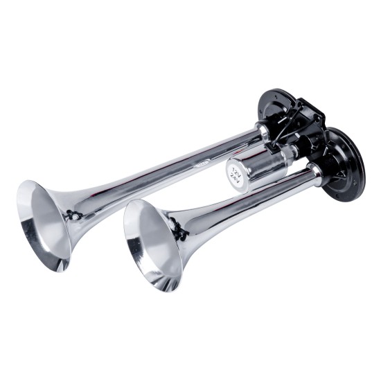 Amio - ΚΟΡΝΑ ΠΝΕΥΜΑΤΙΚΗ 12/24V 118db ΔΙΠΛΗ 2 ΤΟΝΩΝ ΧΡΩΜΙΟ - 1 ΤΕΜ. (03617/AM)