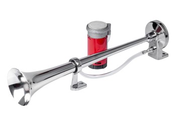 Amio - ΚΟΡΝΑ ΠΝΕΥΜΑΤΙΚΗ ΜΟΝΗ 12V (ΜΗΚΟΣ:45 cm ΔΙΑΜΕΤΡΟΣ ΕΞΟΔΟΥ: 9cm) ΧΡΩΜΙΟΥ - 1 Τεμ. (03618/AM)