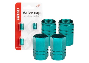 Amio - ΚΑΠΑΚΙΑ ΒΑΛΒΙΔΩΝ ΑΛΟΥΜΙΝΙΟΥ ΠΡΑΣΙΝΑ - 4 Τεμ. (03632/AM)