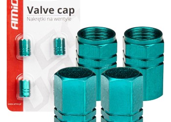 Amio - ΚΑΠΑΚΙΑ ΒΑΛΒΙΔΩΝ ΑΛΟΥΜΙΝΙΟΥ ΠΡΑΣΙΝΑ - 4 Τεμ. (03632/AM)