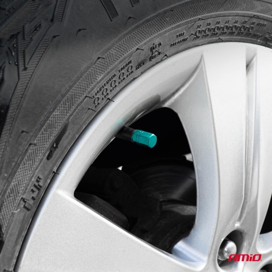 Amio - ΚΑΠΑΚΙΑ ΒΑΛΒΙΔΩΝ ΑΛΟΥΜΙΝΙΟΥ ΠΡΑΣΙΝΑ - 4 Τεμ. (03632/AM)