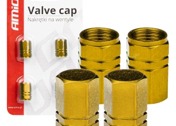 Amio - ΚΑΠΑΚΙΑ ΒΑΛΒΙΔΩΝ ΑΛΟΥΜΙΝΙΟΥ ΚΙΤΡΙΝΑ - 4 Τεμ. (03633/AM)