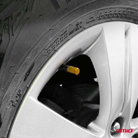 Amio - ΚΑΠΑΚΙΑ ΒΑΛΒΙΔΩΝ ΑΛΟΥΜΙΝΙΟΥ ΚΙΤΡΙΝΑ - 4 Τεμ. (03633/AM)