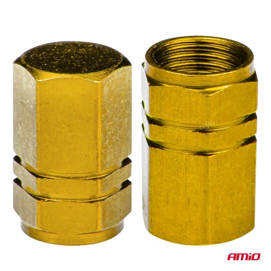 Amio - ΚΑΠΑΚΙΑ ΒΑΛΒΙΔΩΝ ΑΛΟΥΜΙΝΙΟΥ ΚΙΤΡΙΝΑ - 4 Τεμ. (03633/AM)