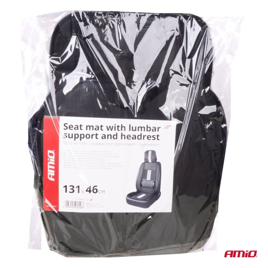 Amio - ΠΛΑΤΟΚΑΘΙΣΜΑ ΜΕ ΞΥΛΙΝΕΣ ΜΠΙΛΙΕΣ ΠΡΟΣΚΕΦΑΛΟ & ΥΠΟΣΤΗΡΙΞΗ ΣΤΗΝ ΜΕΣΗ ΜΑΥΡΟ/ΛΕΥΚΟ - 1 ΤΕΜ. (03648/AM)