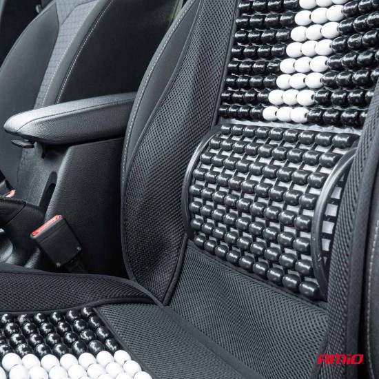 Amio - ΠΛΑΤΟΚΑΘΙΣΜΑ ΜΕ ΞΥΛΙΝΕΣ ΜΠΙΛΙΕΣ ΠΡΟΣΚΕΦΑΛΟ & ΥΠΟΣΤΗΡΙΞΗ ΣΤΗΝ ΜΕΣΗ ΜΑΥΡΟ/ΛΕΥΚΟ - 1 ΤΕΜ. (03648/AM)