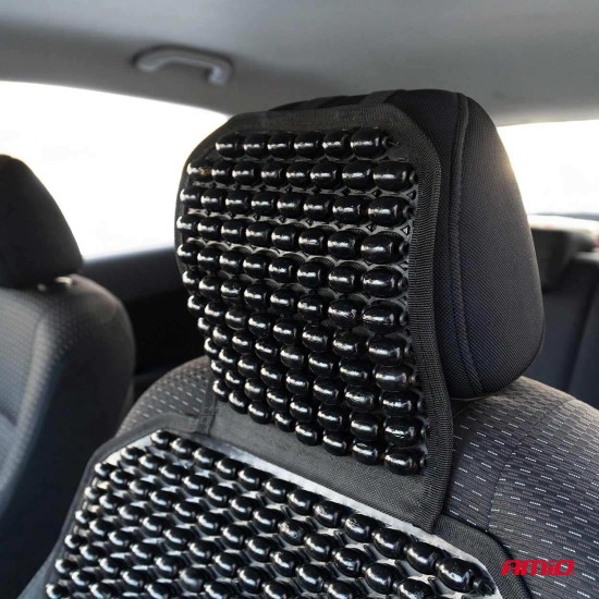 Amio - ΠΛΑΤΟΚΑΘΙΣΜΑ ΜΕ ΧΑΝΤΡΕΣ ΚΑΙ ΜΑΞΙΛΑΡΑΚΙ ΜΕΣΗΣ ΜΕ ΚΑΛΥΨΗ ΣΕ ΠΡΟΣΚΕΦΑΛΟ 126x44cm ΜΑΥΡΟ - 1 Τεμ. (03650/AM)