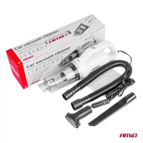 Amio - ΣΚΟΥΠΑΚΙ ΗΛΕΚΤΡΙΚΟ 12V ΜΕ 3 ΑΞΕΣΟΥΑΡ ΚΑΘΑΡΙΣΜΟΥ ΜΕ ΦΙΣ ΑΝΑΠΤΗΡΑ ΚΑΙ ΚΑΛΩΔΙΟ 12V 60W - 1 Τεμ. (03691/AM)