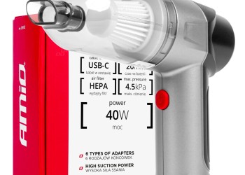 Amio - ΗΛΕΚΤΡΙΚΟ ΣΚΟΥΠΑΚΙ ΧΕΙΡΟΣ ΑΣΥΡΜΑΤΟ 40W ΜΕ 6 ΕΞΑΡΤΗΜΑΤΑ ΚΑΘΑΡΙΣΜΟΥ ΚΑΙ ΚΑΛΩΔΙΟ USB-C 7.4V 20min - 1 Τεμ. (03692/AM)