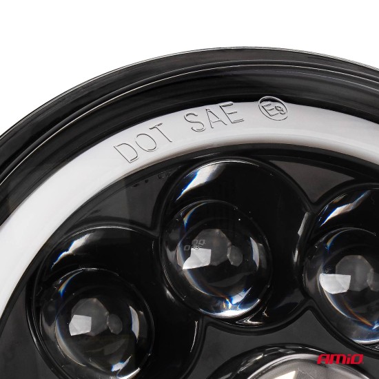 Amio - ΠΡΟΒΟΛΕΑΣ ΕΡΓΑΣΙΑΣ ΣΤΡΟΓΓΥΛΟΣ LED SKULL 5.500lm 9>36V 60W 6.000K -Φ170x170x65mm 4 ΧΡΗΣΕΩΝ - 1 ΤΕΜ. (03695/AM)