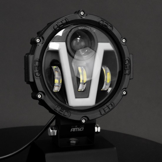 Amio - ΠΡΟΒΟΛΕΑΣ ΕΡΓΑΣΙΑΣ ΣΤΡΟΓΓΥΛΟΣ V-LIGHT 5.500lm 9>36V 60W 6.000K Φ198x172x60mm 4 ΧΡΗΣΕΩΝ - 1 ΤΕΜ. (03697/AM)