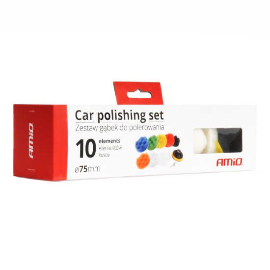 Amio - ΣΦΟΥΓΓΑΡΙ ΤΡΙΒΕΙΟΥ ME ΠΑΝΑΚΙΑ ΚΑΘΑΡΙΣΜΟΥ ΚΑΙ ΓΥΑΛΙΣΜΑΤΟΣ 75mm ΓΙΑ ΔΡΑΠΑΝΟ - 1 σετ 10 τεμ. (03699/AM)