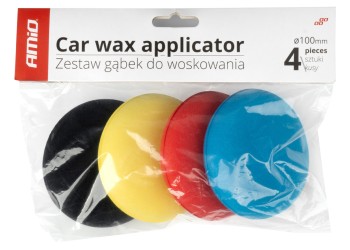 Amio - ΣΦΟΥΓΓΑΡΙΑ ΓΥΑΛΙΣΜΑΤΟΣ ΧΕΙΡΟΣ ΔΙΑΜΕΤΡΟΥ 100mm ΓΙΑ ΑΛΟΙΦΕΣ WAX APPLICATORS - 4 Τεμ. (03713/AM)