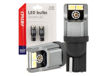 Amio - ΛΑΜΠΑΚΙΑ LED T10 W5W W10W 12/24V LED 4xSMD3020 CAN-BUS ΛΕΥΚΟ - 2 ΤΕΜ. (03717/AM)