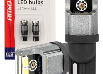 Amio - ΛΑΜΠΑΚΙΑ LED T10 W5W W10W 12/24V LED 4xSMD3020 CAN-BUS ΛΕΥΚΟ - 2 ΤΕΜ. (03717/AM)