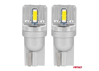 Amio - ΛΑΜΠΑΚΙΑ LED T10 W5W 12/24V LED 2x1860SMD STANDARD ΛΕΥΚΑ - 2 ΤΕΜ. (03719/AM)